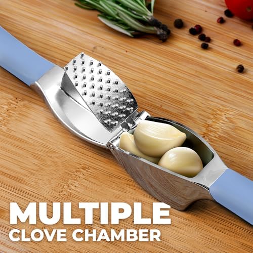 Zulay Kitchen Metal Comfort Grip Garlic Press