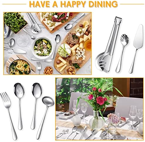 Patelai Serving Utensils Set, Silver, 21 Pieces