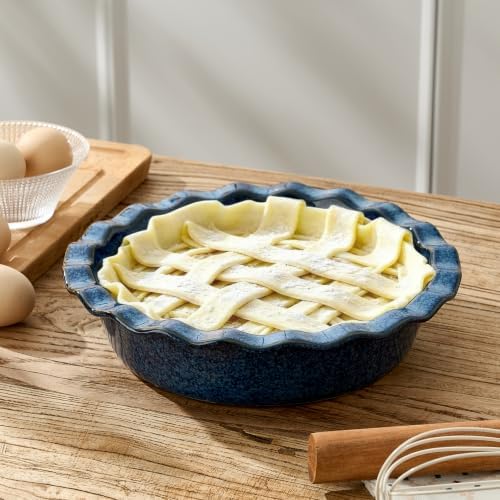 Ceramic Pie Pan for Baking[10.6 inch],Reusable NonStick Ceramic Baking Dish