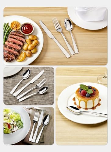 Silverware Set for 8, 45 Piece Stainless Steel Kitchen Utensils Cutlery Set