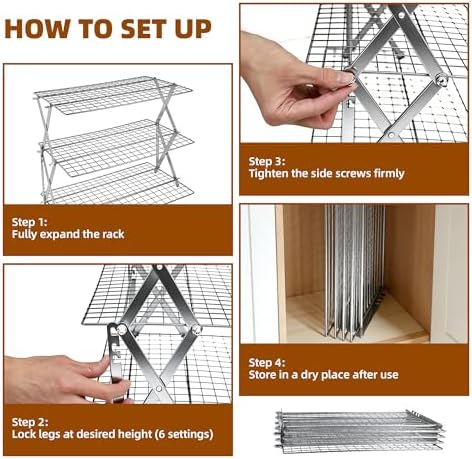 4 Tier Collapsible Cooling Rack Sourdough Cooling Rack 17"x10"