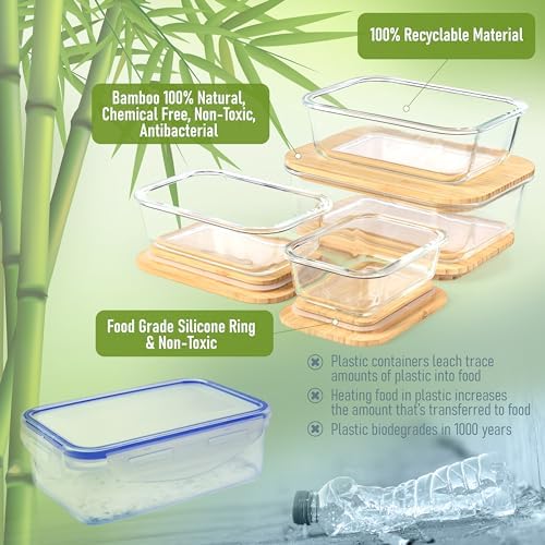 Set of 4 Stackable Space-Saving Nesting Glass Containers