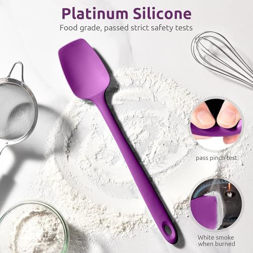 U-Taste 14" Long Silicone Spoonula, 600°F High Temp Spoon Spatula, Purple