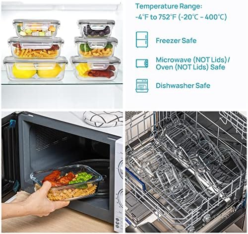 Vtopmart 8 Pack Glass Food Storage Containers with Airtight Lids