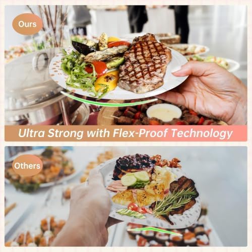 Serves 35 Guests White and Rose Gold Paper Plates Napkins Party Supplies