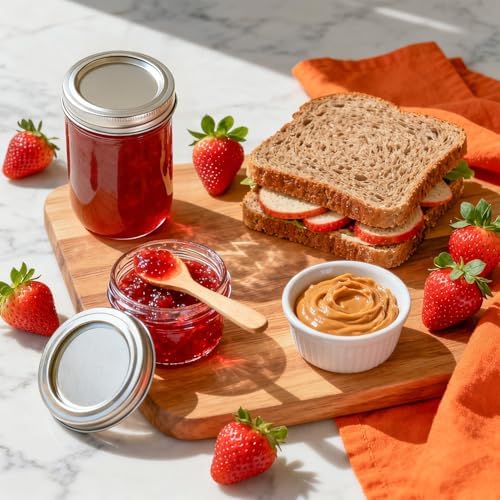 ComSaf 8 oz Mason Jars Bulk Set, 12 Pack Small Regular Mouth Jars with Lids