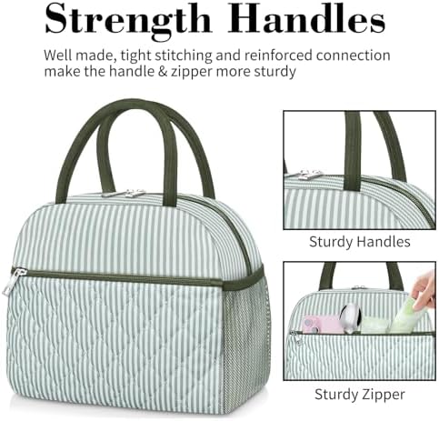 Coobiiya Lunch Box Lunch Bag for Women Men,Reusable Cute Lunch Pail bag,Leakproof,Insulated LunchBox Tote Compact 10L, Cooler Lunch Container for Work Travel Office