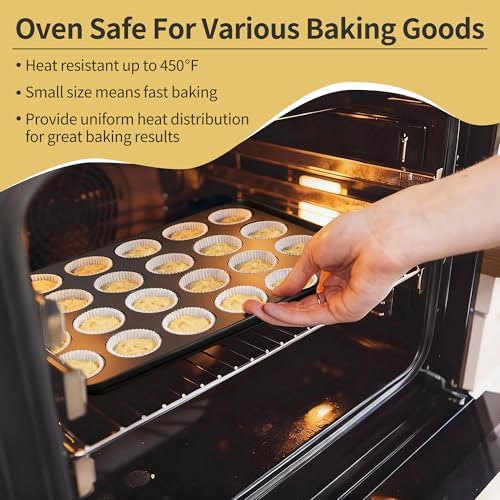 TeamFar Mini Muffin Pan, 24-Cup Non-Stick Cupcake Tray Tin for Baking