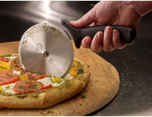 Mercer Culinary Millennia Pizza Cutter with Black Handle, 5 Inch Wheel, Stainless Steel