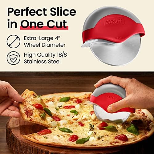Kitchy Pizza Cutter Wheel, Sharp Blade, Easy to Clean, Non-Slip Handle