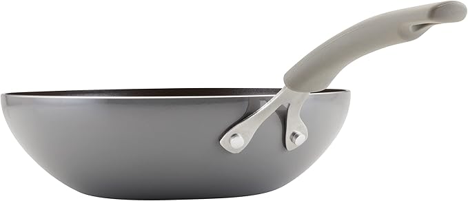 Rachael Ray Cook + Create Nonstick Stir Fry Pan/Wok, 10.5 Inch, Gray