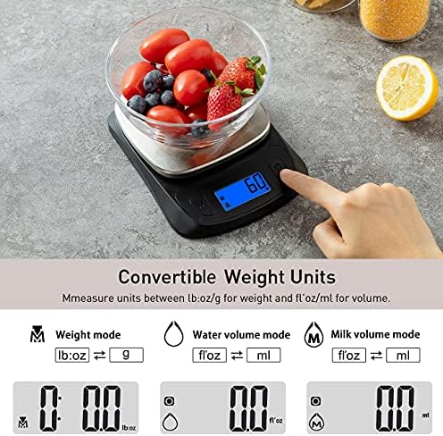 NUTRI FIT Kitchen Scales Digital Food Scale Cooking in Grams & Ounces Black