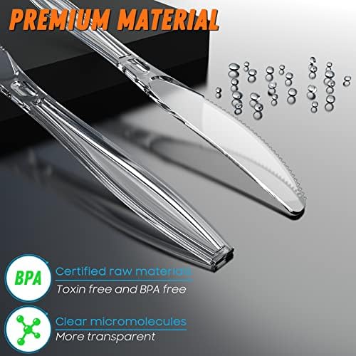 Dipoo 7.5" Clear Plastic Knives Heavy Duty, 84 Count