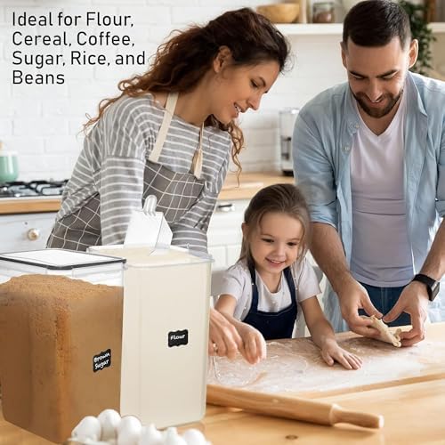 2 PC (8.5L/ 287 Oz) Extra Large Flour Sugar Storage Containers with Lids
