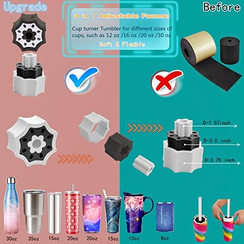 Cup Turner for Crafts Tumbler,Tumbler Turner DIY Glitter Epoxy Resin Tumblers,Epoxy Resin Mixer Attachment with Silent Motor Two-Way Rotation Silicone Pad, Cup Spinner (Rose-Gold)