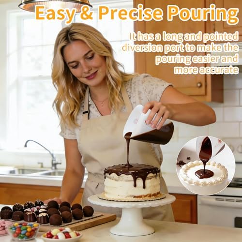Food-Grade Silicone Cups for Melting Chocolate, 3Pcs BPA Free Silicone Measuring Cups with 2Cup Capacity, Reusable Baking Supplies for DIY Chocolate Molds