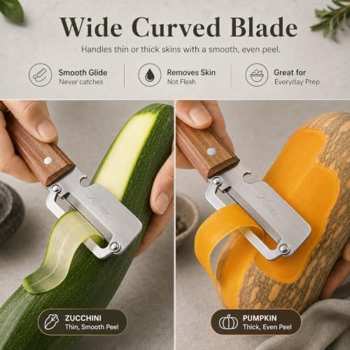 3-in-1 Vegetable Peeler with Bottle Opener, Wooden Handle