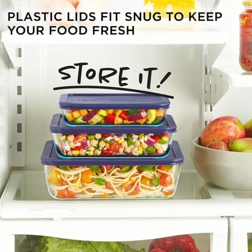 Pyrex Simply Store (3-Pack) Rectangular Glass Food Storage Containers Set