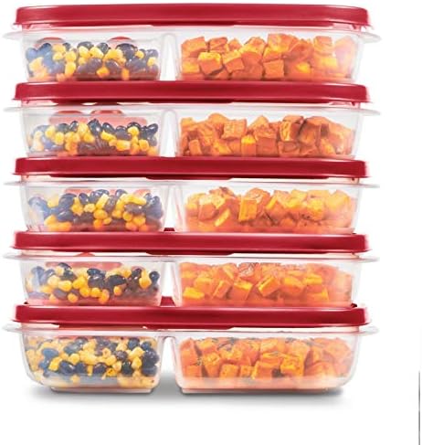 Rubbermaid EasyFindLids Meal Prep Containers 5.1 Cup Red