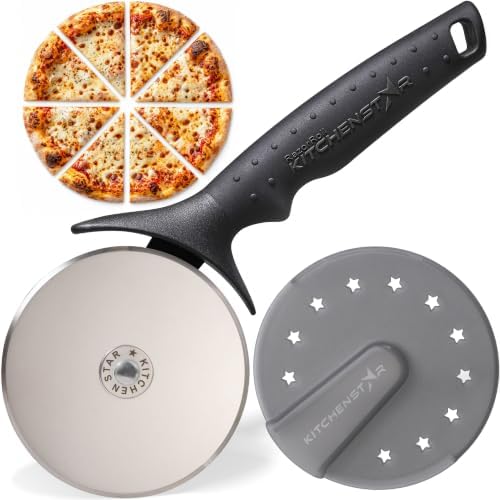 Pizza Cutter Wheel, 304 Stainless Steel Slicer with Blade Cover, 9-Inch