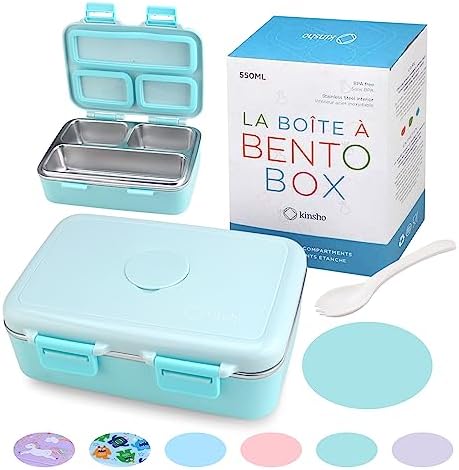 kinsho Small Stainless Steel Bento Box Lunch Container Baby Toddlers, Green