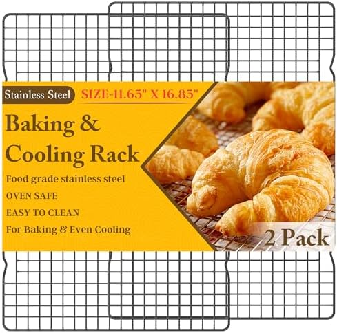 2 PCS Cooling Racks for Cooking and Baking, 11.65''x16.85'', Black