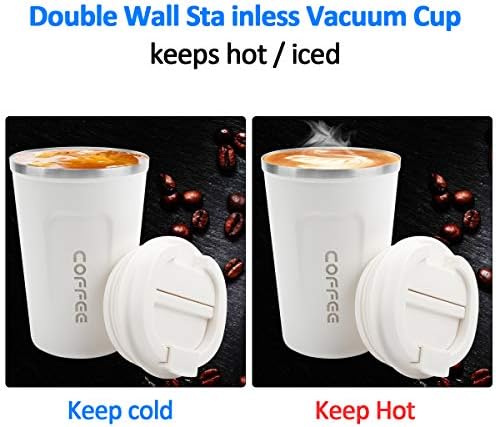 CS COSDDI 12 oz Coffee Mug - Stainless Steel Coffee Cup with Leakproof Lid