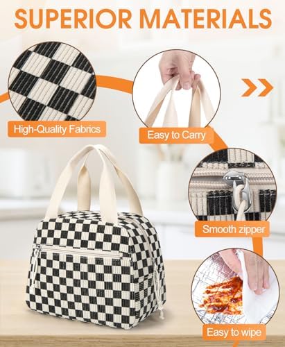 Lunch Bag for Women, Corduroy Large Insulated Lunch Box