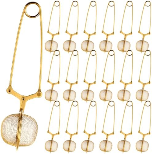 Yinder 20 Pcs Snap Ball Tea Infuser Stainless Steel, Gold