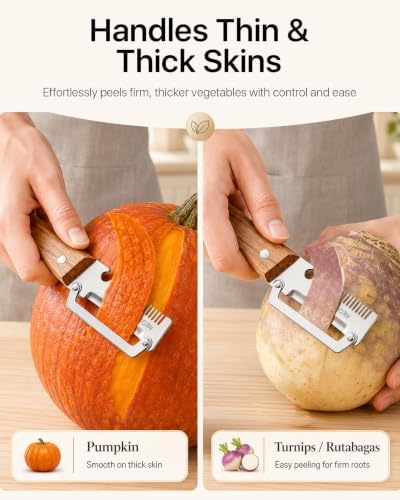2 Pack Multifunctional Vegetable Peeler, 3-in-1 Peeler For Kitchen with Bottle Opener, Stainless Steel Peelers with Wooden Handle, Ergonomic Handheld Peeler for Peeling Vegetable, Fruit, Scallion