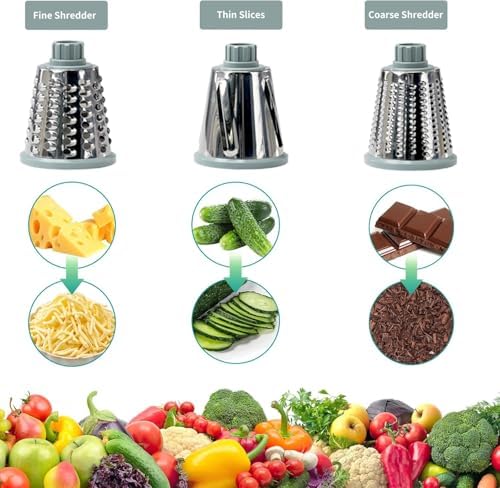 Cheese Grater with Handle,Multifunctional Rotary Cheese Grater