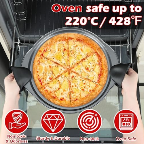 13" Round Pizza Pan for Oven, 2 Pack