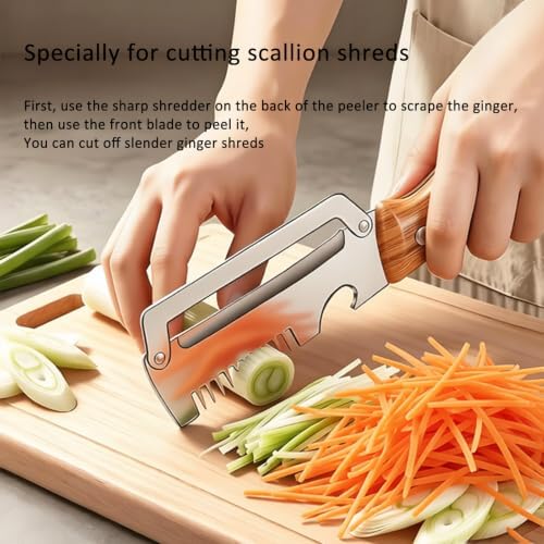 2PCS Multifunctional Vegetable Peeler for Kitchen, Scallion Shredder