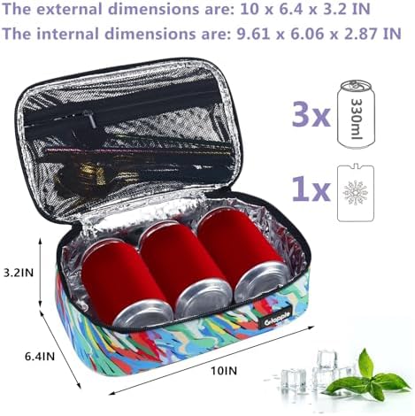Gloppie Small Lunch Bag, Insulated Lunch Box for Adults & Kids, Watercolor