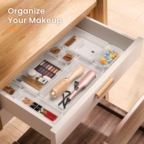 A-LuGei 【Military Grade】 Drawer Organizer for Vanity Bathroom Makeup Desk