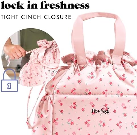 Fit & Fresh Cromwell Cinch Insulated Lunch Bag for Women w/Containers