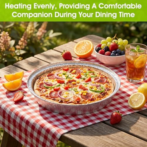 75 Pack 9" Aluminum Foil Pie Tins, Round Aluminum Foil Pie Pans, Tins Disposable Foils Plates Freezer Oven Safe for Baking, Cooking, Quiche, Tarts, Pies, Takeout Spare Essentials