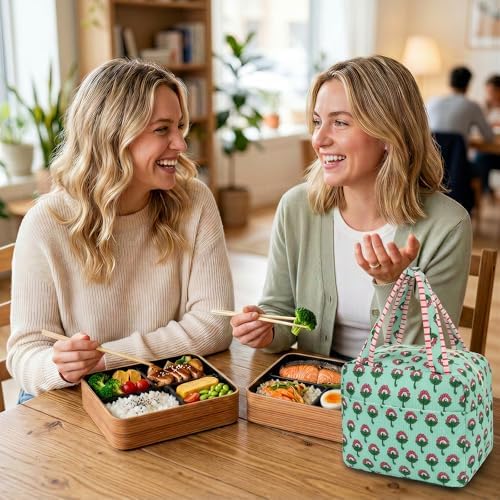 Lunch Box for Women, Insulated Reusable Lunch Bag, Cute Lunch Tote Bag