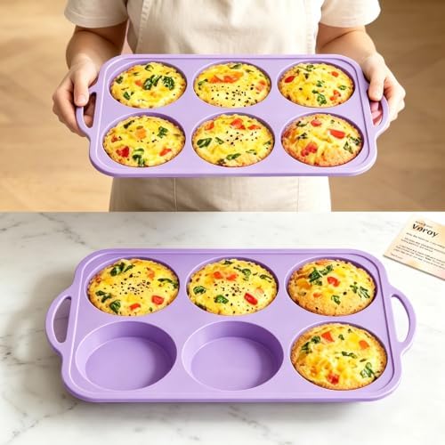 Purple Silicone Egg Molds Baking：2 Pack 4 Inch Egg Sandwich Mold with Frame