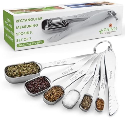 Spring Chef Nesting Stainless Steel Measuring Spoons Set of 7 with Leveler