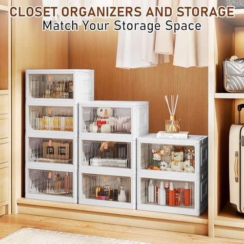 Wise Oannes Closet Organizers and storage with Wheels, 23QT White