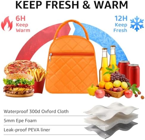 Paquesta Lunch Bag Women Stylish Quilted Lunch Boxes for Adult