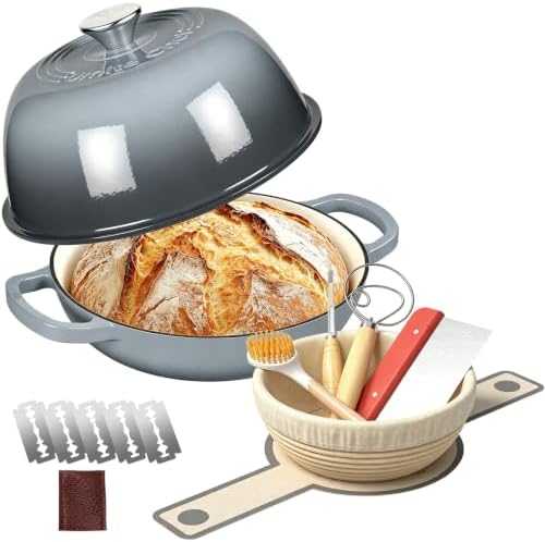 Umite Chef 6QT Enameled Cast Iron Dutch Oven for Bread Baking