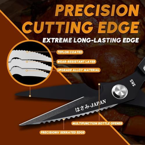 Huusk Kitchen Shears Set, Japanese Steel Kitchen Scissors for Food