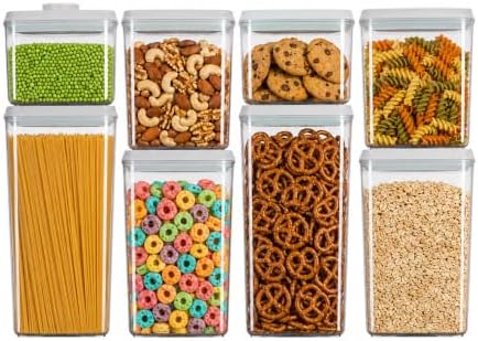 8-Piece Airtight Food Storage Containers, Pasta Pantry Canister Set