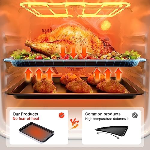 HONGBAKE Ceramic Baking Sheet Pan Set of 3, Easy to Grab, Non-Toxic