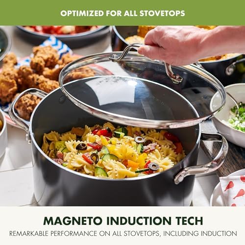 GreenPan Valencia Pro 8QT Ceramic Nonstick Stock Pot, Hard Anodized