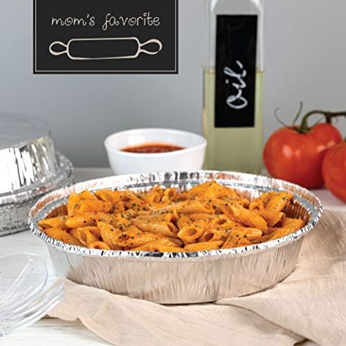 PLASTICPRO 9'' Inch Round Tin Foil Pans Disposable Aluminum Pack of 100