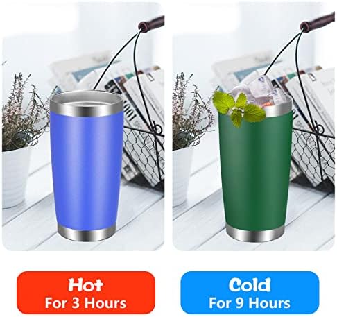 VEGOND 20oz Tumbler with Lid and Straw Stainless Steel Tumbler Cup Vacuum Insulated Double Wall Travel Coffee Mug Powder Coated Coffee Cup, Dark Green, 1 Pack