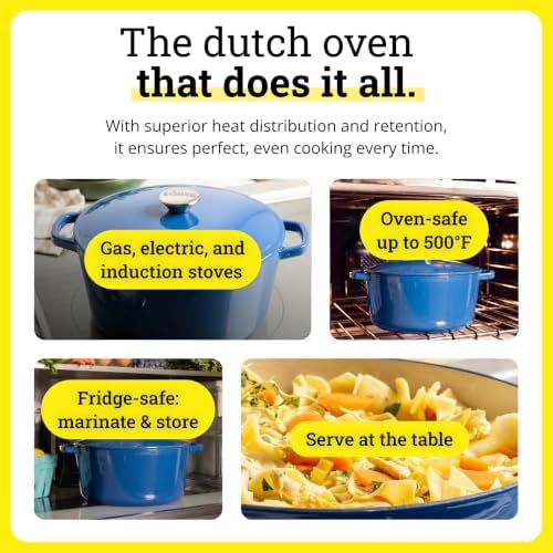 Lodge 5 Quart Cast Iron Elements Enamel Dutch Oven - Denim
